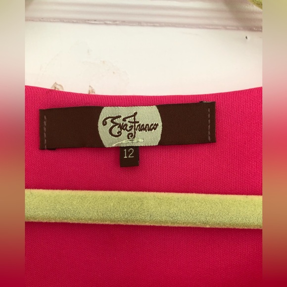 Eva Franco Orange and Fuchsia dress size 12 fit and flare style - Picture 5 of 14